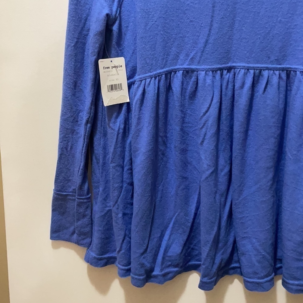 Free People Forever Your Girl Babydoll Blue Top - Picture 9 of 13